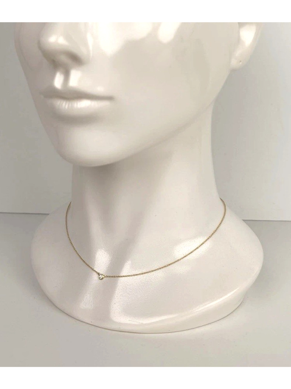 Tiffany & Co. Elsa Peretti 18k Yellow Gold & Diamond Pendant Necklace 16 In